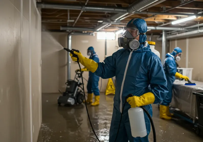 Basement Sanitization and Antimicrobial Treatment process in Vanderburgh County, IN